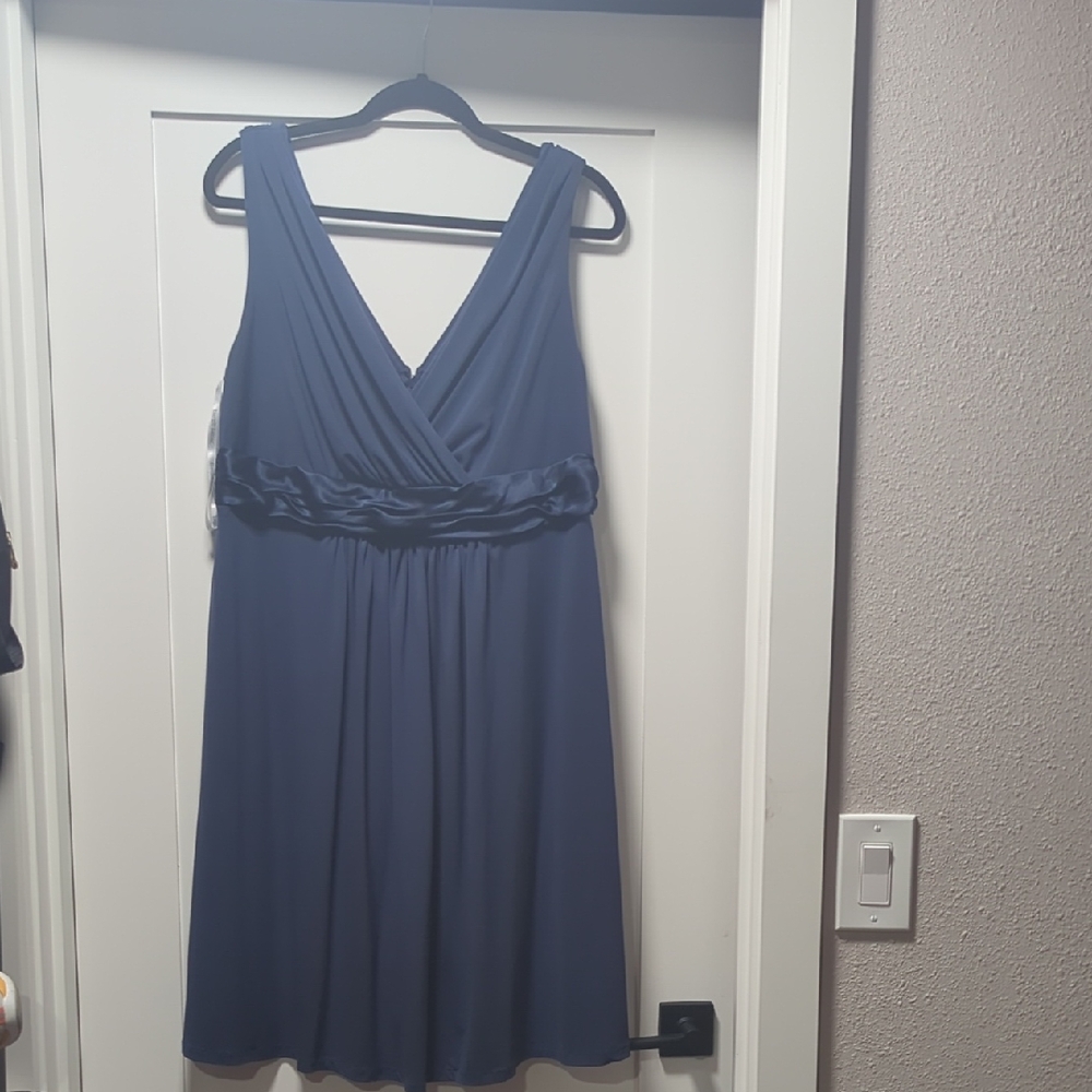 David's Bridal Cornflower Backless Dress